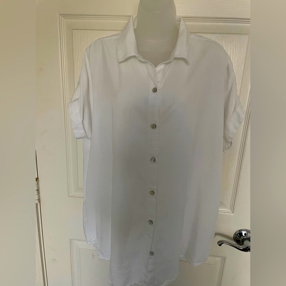 Soft surroundings oversized collared shirt